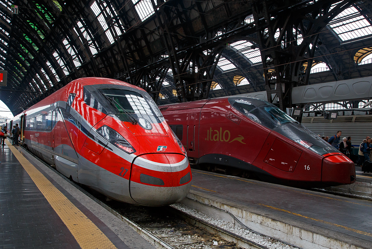Высокоскоростные поезда ETR 1000 и ETR 575 производства СП Hitachi Rail и Bombardier Transportation / Alstom в Италии