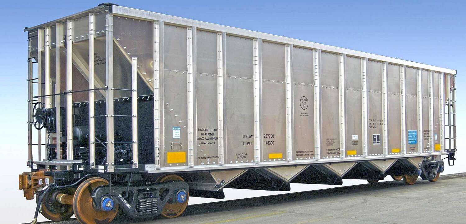 Алюминиевый вагон open-top для перевозки угля AutoFlood IV производства FreightCar America