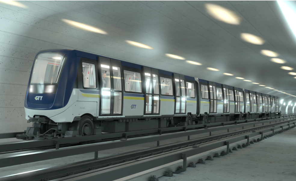 Рендер поездов метро Alstom Metropolis для Турина