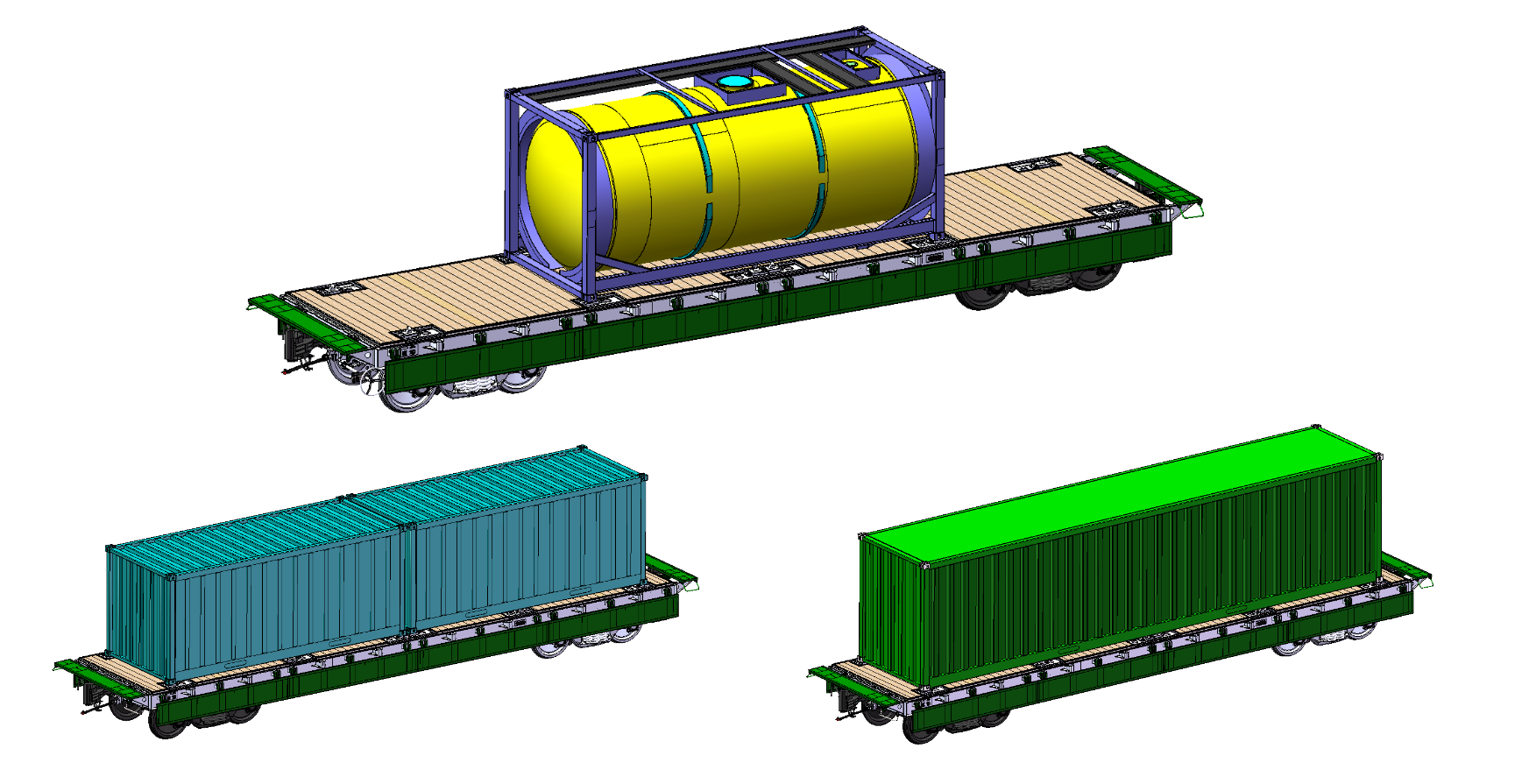Варианты перевозки танк-контейнереов и контейнеров на платформе 13-6719