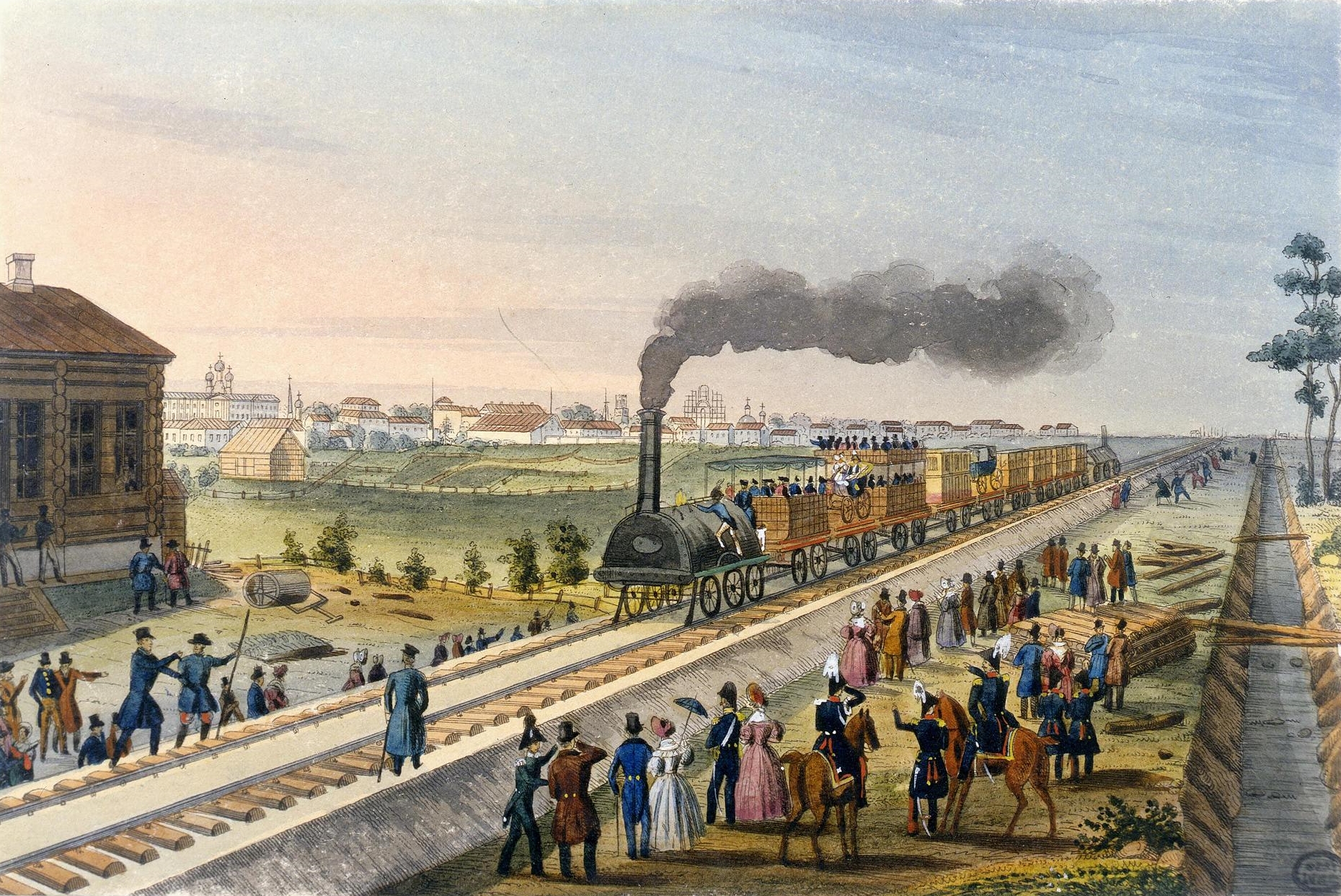 К.В. Беггров. Поезд Царскосельской железной дороги. 1837 год