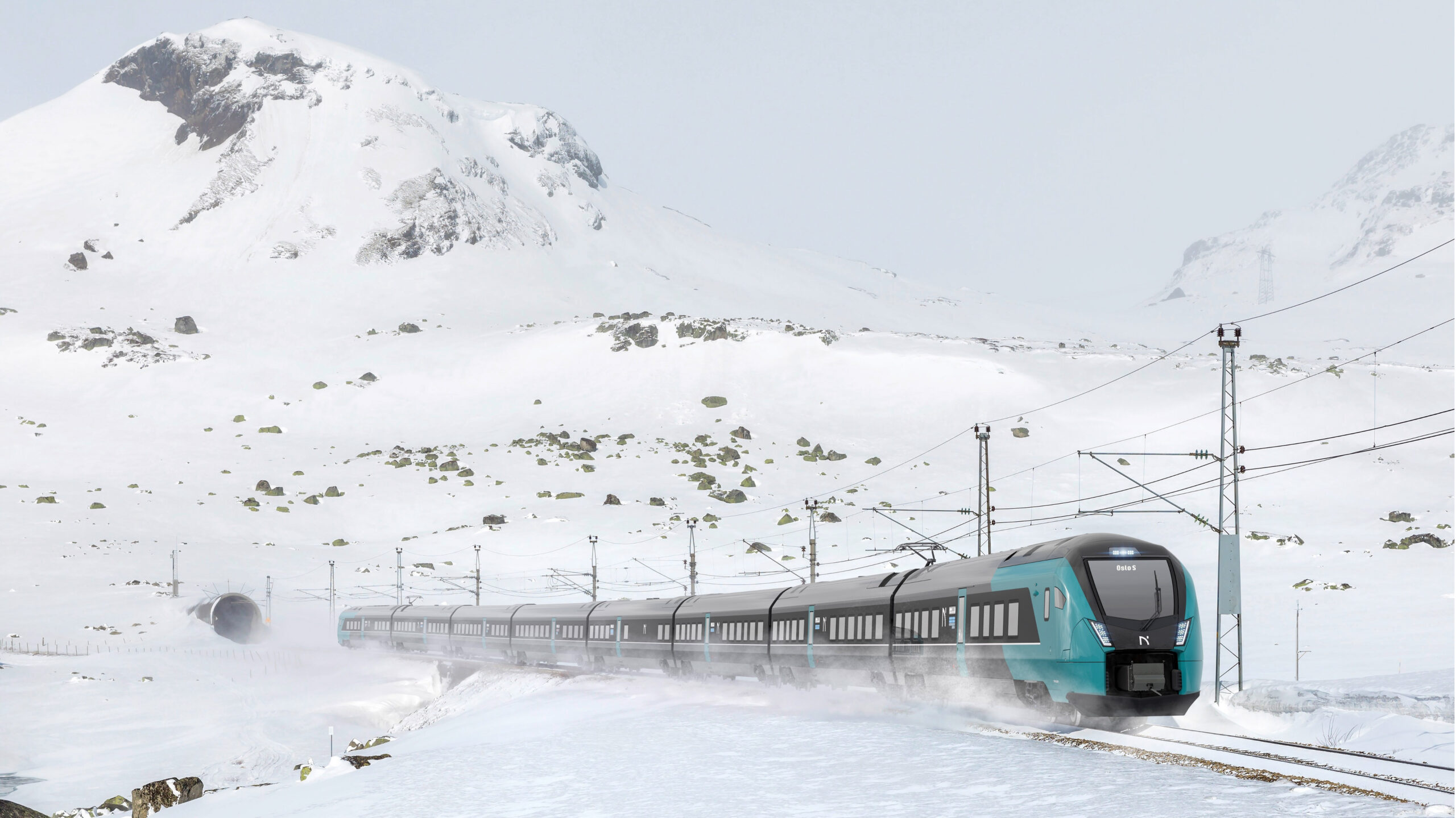 Рендер проекта поезда дальнего следования от Stadler для Norske tog