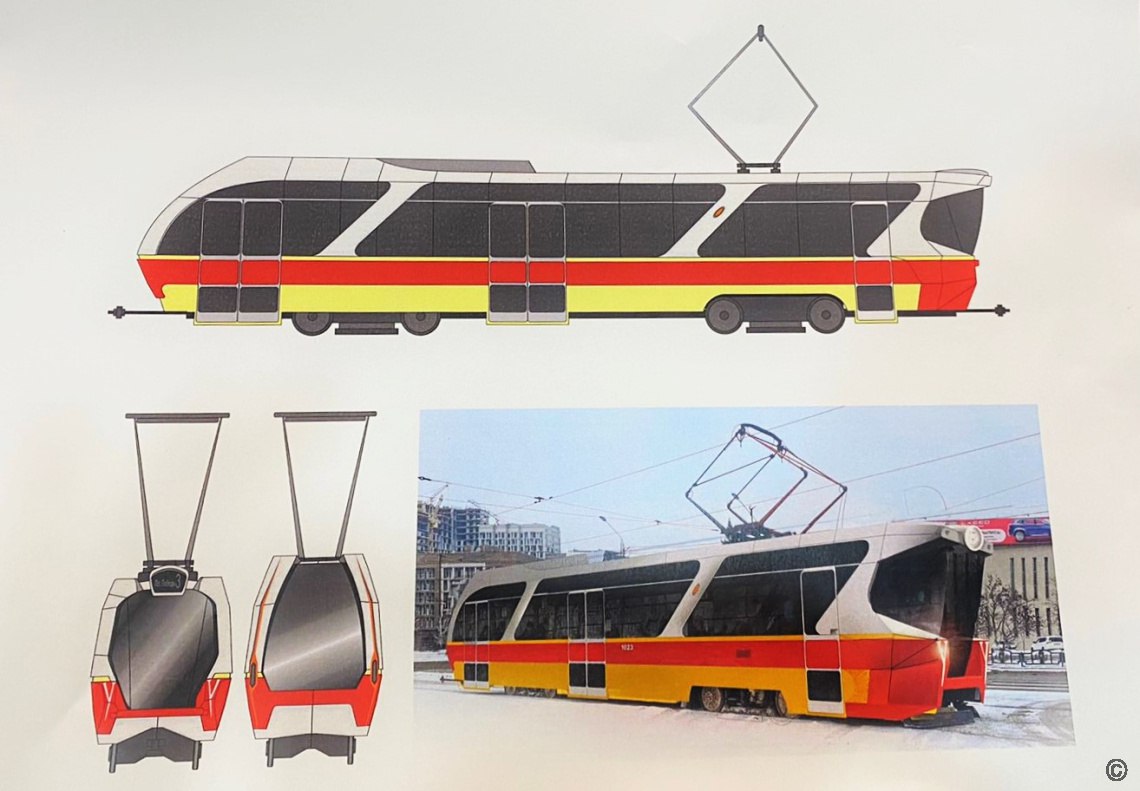 Проект односекционного трамвая, который планируется выпускать в Барнауле