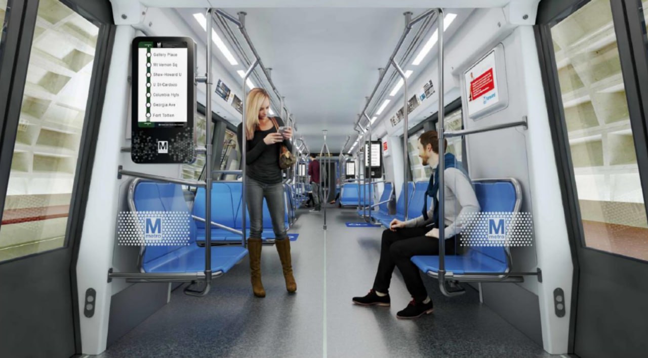 Проект дизайна интерьера поездов серии 8000 для Вашингтона