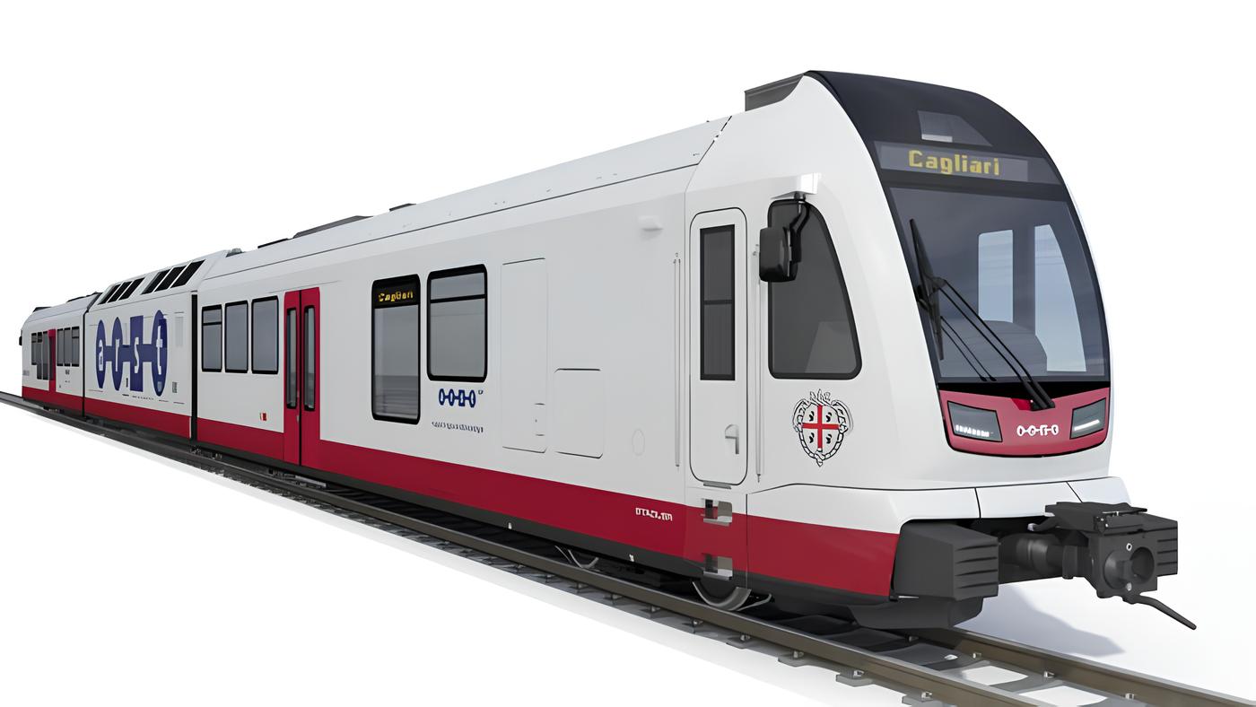 Рендер водородного поезда Stadler для транспортной компании Сардинии ARST