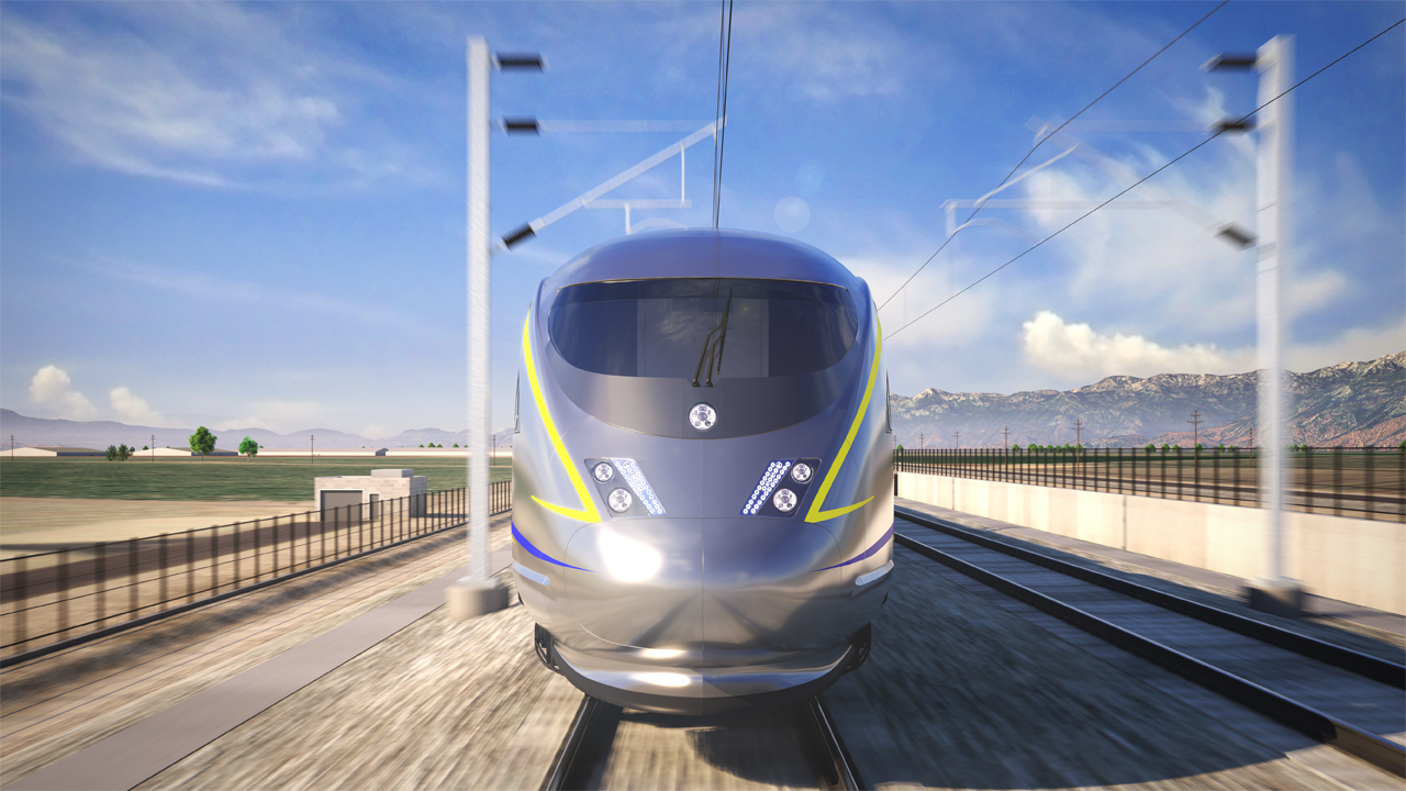 Концепт будущего высокоскоростного поезда для Калифорнии