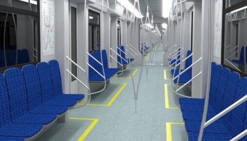 Эскиз салона будущих поездов метро КВСЗ для Киева