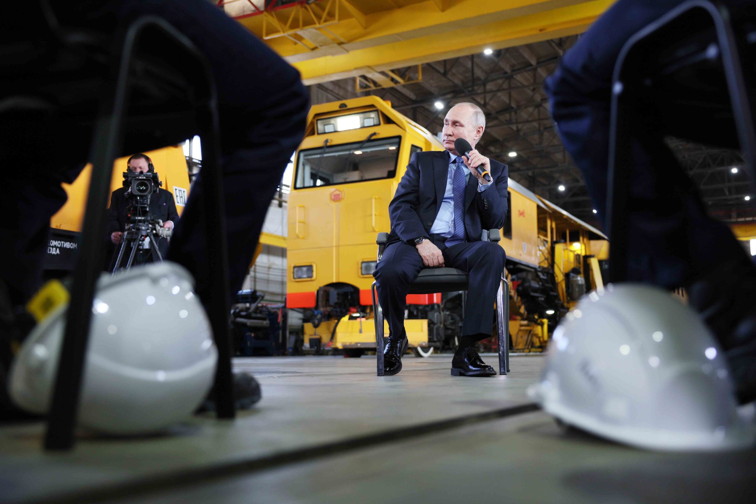 Президент России Владимир Путин на заводе «Тулажелдормаш», 4 апреля 2023 года