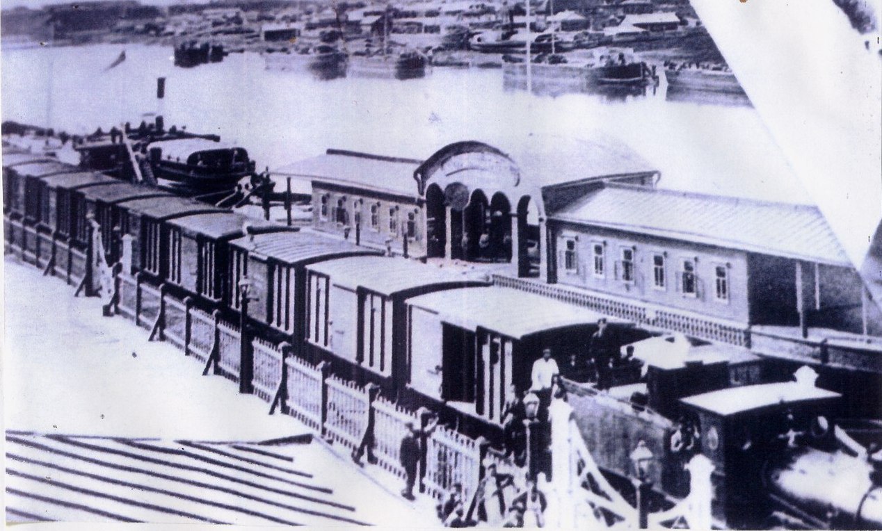 Железная дорога у пристани в Тюмени в начале XX века