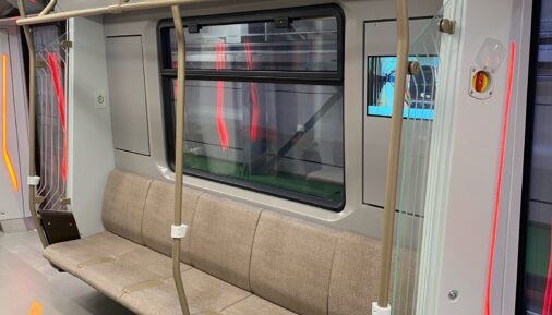 Интерьер вагона первого поезда метро «Москва-2024»