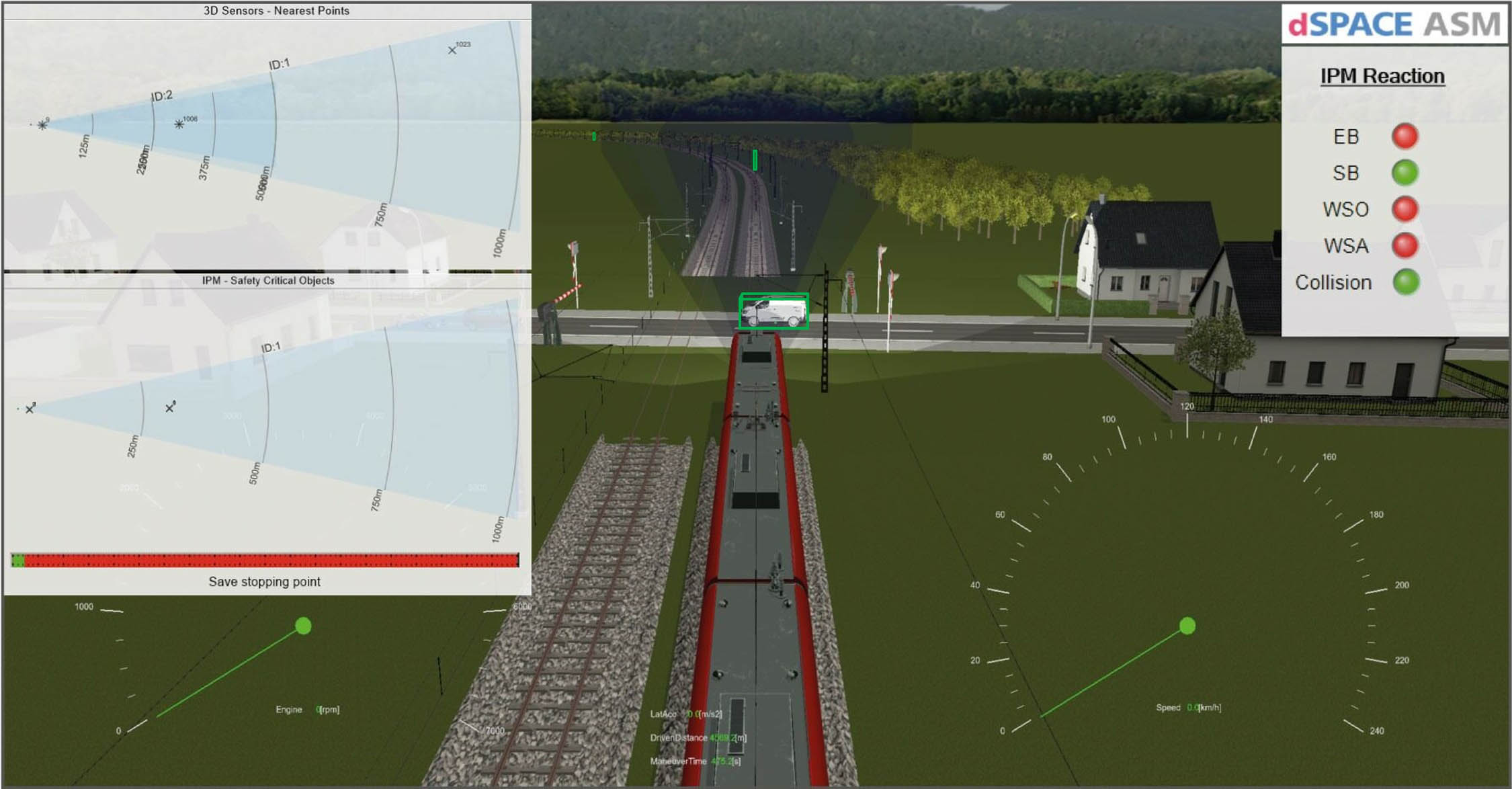Визуализация в MotionDesk столкновения поезда с автомобилем на железнодорожном переезде