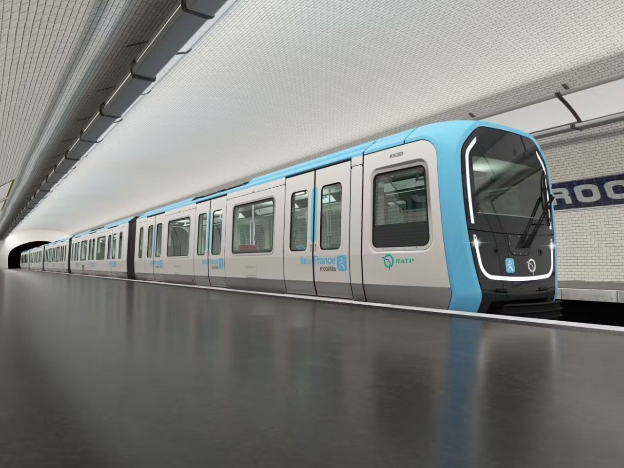 Дизайн поезда платформы MF19 по заказу IdFM для метро Парижа