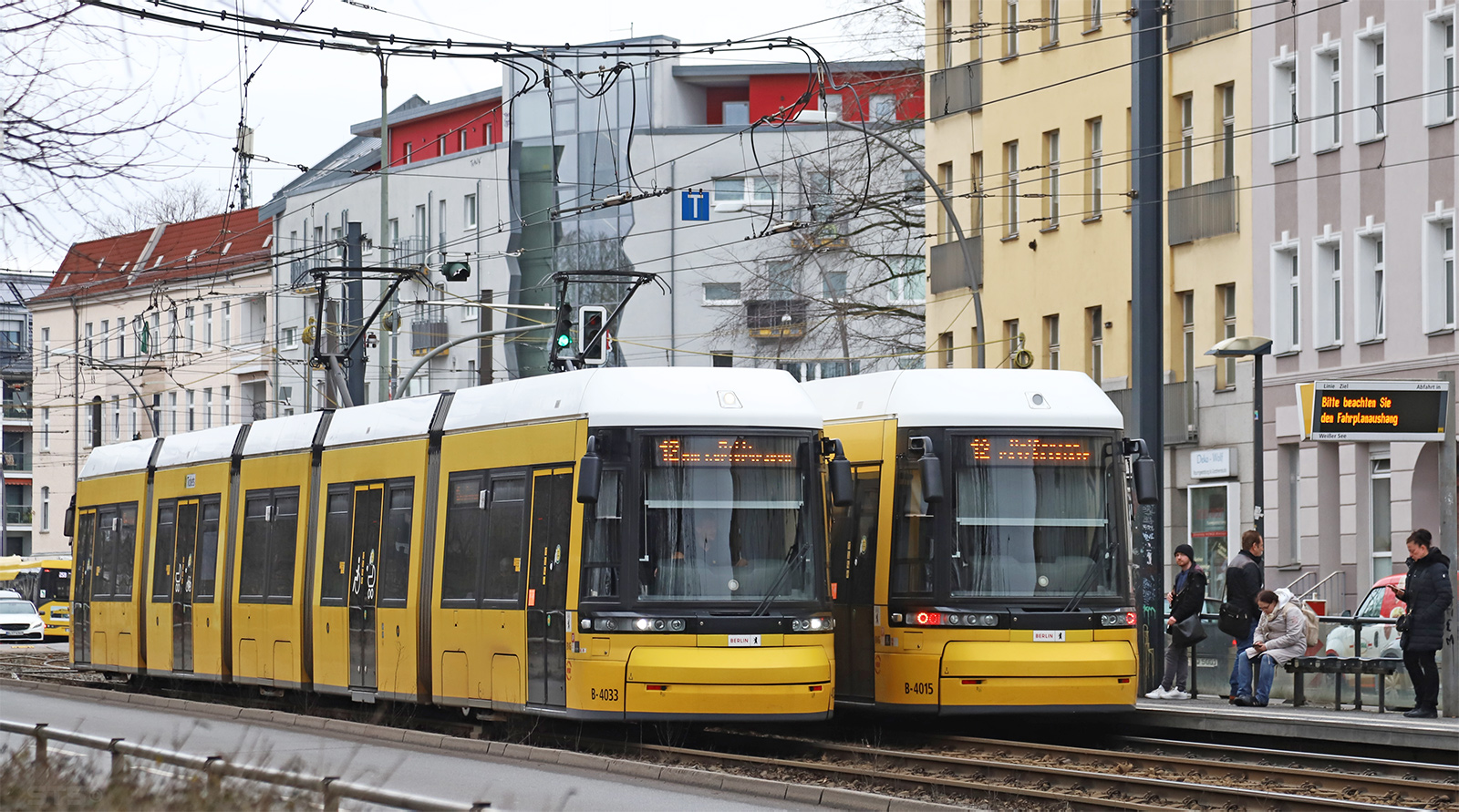 Трамваи Bombardier Flexity в Берлине, февраль 2024 года