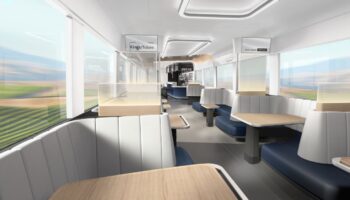 Представлены дополнительные эскизы возможного дизайна интерьера поездов для Калифорнии